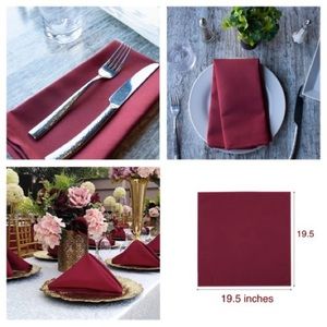 Set of 25 Square Burgundy Napkins (19.5’x19.5’) 3 sets are available.